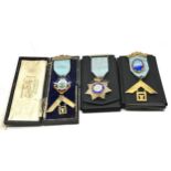 Sterling Silver Masonic Cased Jewels x 3 inc. Tamworth Lodge 94g