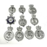 10 vintage police cap badges