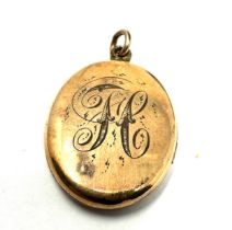 9ct gold back & front engraved locket (6.6g)