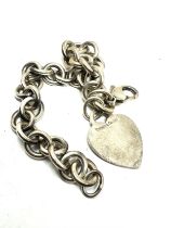 Silver bracelet with heart tag by designer Tiffany & Co (38g)