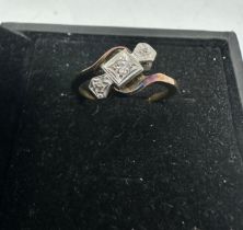 16ct gold old cut diamond vintage ring (2.4g)
