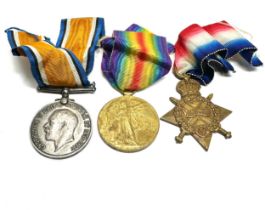 WW1 1914-15 Star Trio & Original Ribbons Named 26582 Dvr- Gnr. W. Laycock