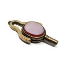 gold agate & bloodstone fob watch key (6g)