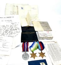 WW1 - WW2 Navy Family Officers Medals & Papers Boxed