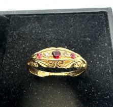 Antique 18ct gold ruby & diamond ring