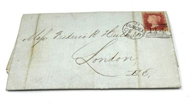 stamp 1862 Wrapper dundee to london seal to back penny red