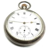 Antique open face silver waltham Bond st pocket watch the watch is ticking dennison silver case