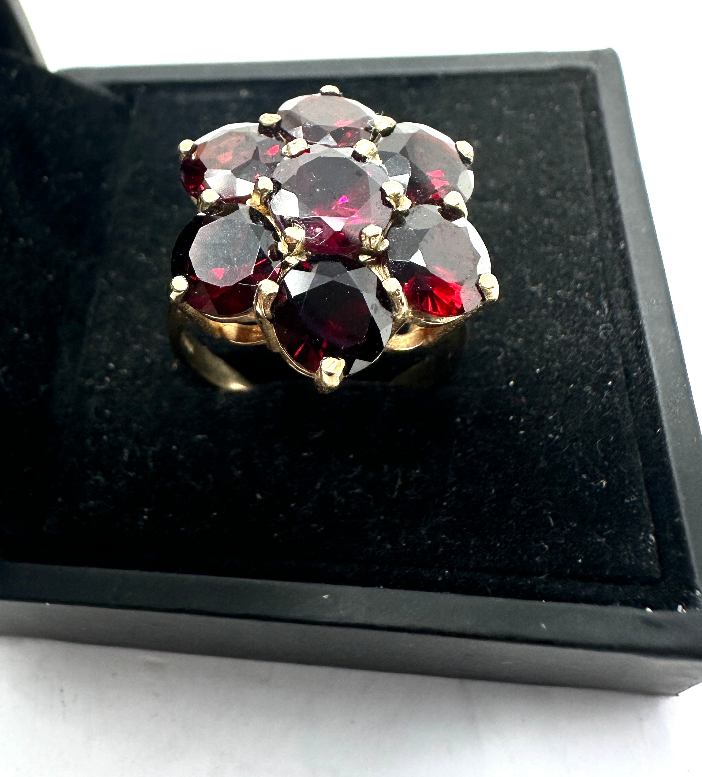 9ct gold garnet dress ring (5g)