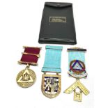 Sterling Silver Masonic Jewels x 3 inc. Metropolitan Grand Lodge Founder 95g