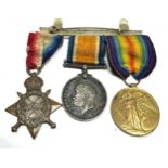 Mounted WW1 1914-15 Star Trio Named J.3208 F.C Stephenson A.B.R.N