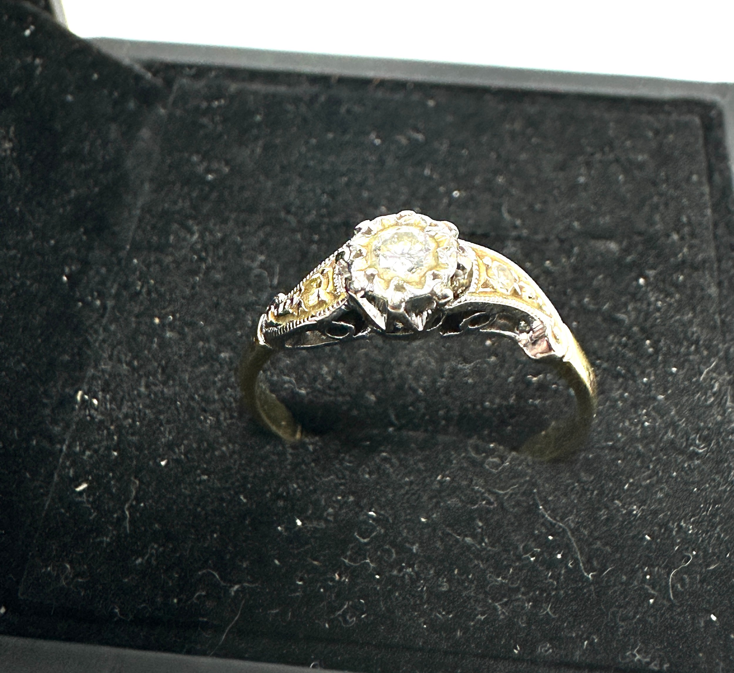 18ct gold & platinum diamond vintage ring (2.5g)