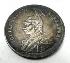 1906 A German East Africa 1 Rupee Rupie Wilhelm II Silver Coin