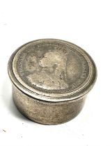 .925 sterling pill box w/ 1887 victoria coin