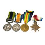 WW1 1914 Morning Star Trio I.G.S Medal Group named 75236 gbr bdr j whittaker r.f.a-ra