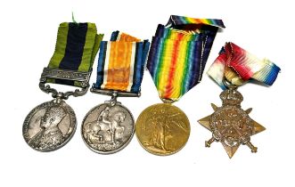 WW1 1914 Morning Star Trio I.G.S Medal Group named 75236 gbr bdr j whittaker r.f.a-ra