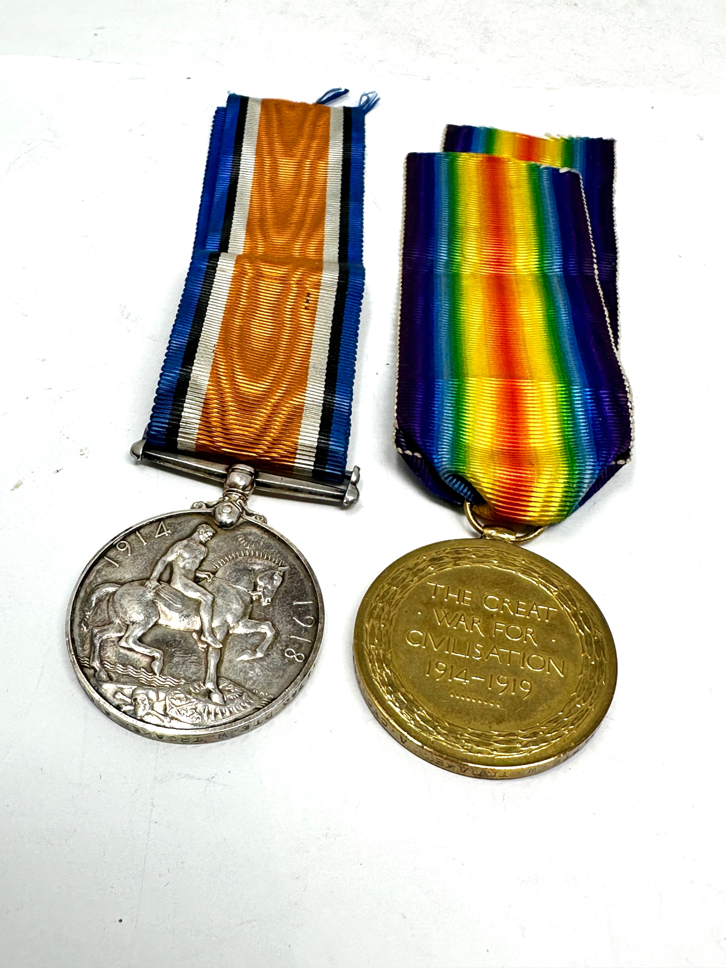 ww1 medal pair to 14743 pte.w.troake A.CYC .Corp - Bild 2 aus 2