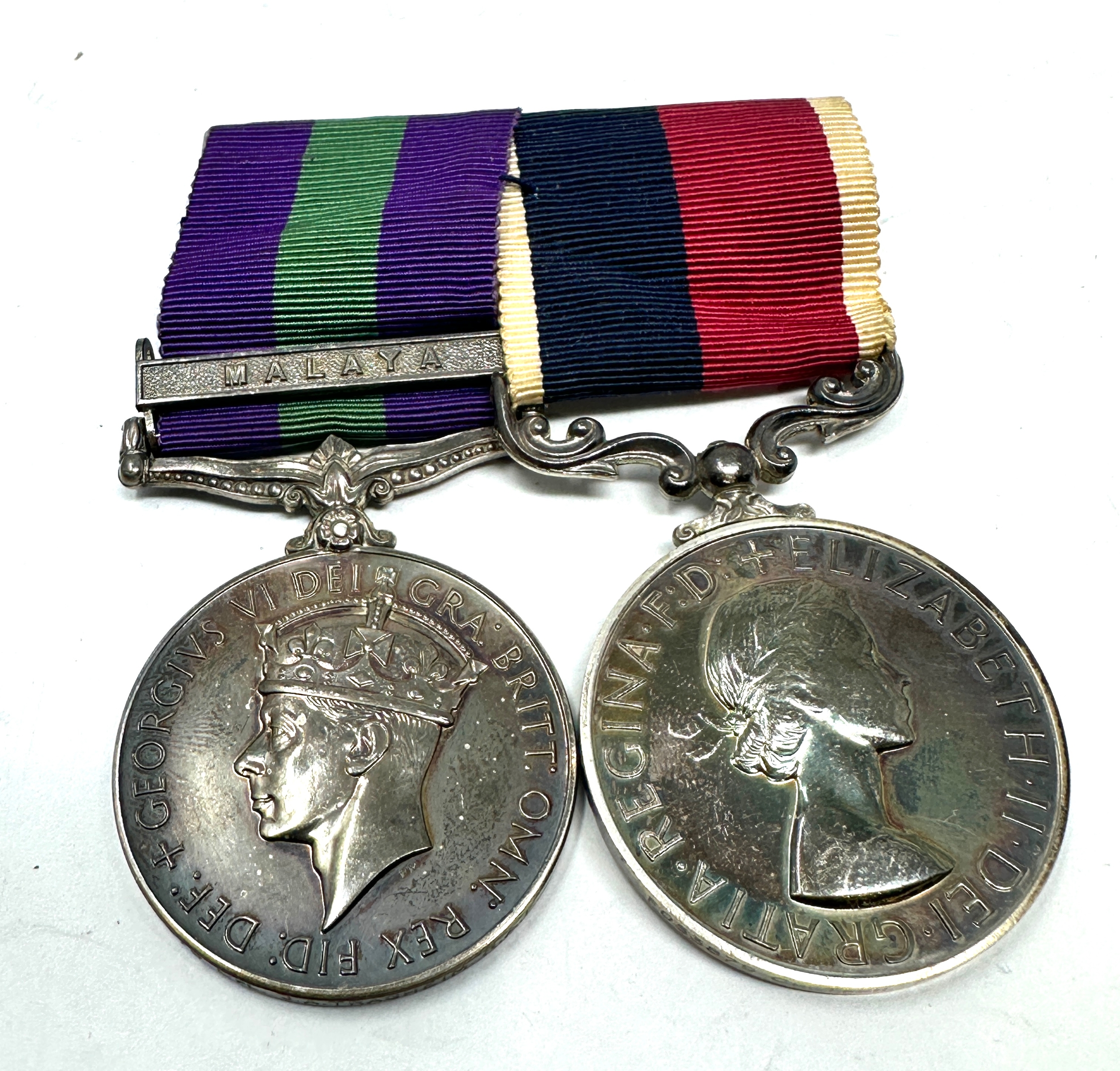 G.S.M Malaya & long service medal pair to cpl j.a traghheim R.A.F