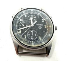 Vintage Seiko Men's Military Chronograph gents quartz wristwatch 7t27 7a20 the watch is not