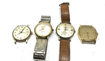 selection of vintage gents wrist watches inc sekonda bernex fero timex untested