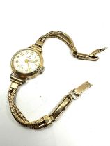 9ct gold ladies rolex tudor wristwatch 9ct gold strap the watch is ticking weight 18.5g