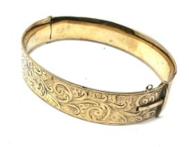 Vintage 9ct gold metal core bangle weight 31g