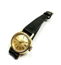 ladies 9ct gold omega wrist wtach the watch is ticking
