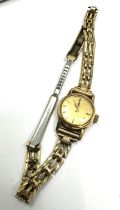 9ct gold ladies omega wristwatch strap gold plated watch is not ticking