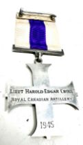 WW2 1945 Dated Military Cross inc. Engraved To Lieut Harold Edgar Cross