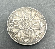 Victorian 1889 silver double florin