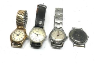 selection of vintage gents wrist watches inc ingersoll simba , oris & waltham etc all are ticking