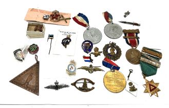 selection of military & other badges etc