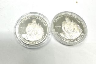 2 x 1982 George Washington Commemorative Silver Half Dollars