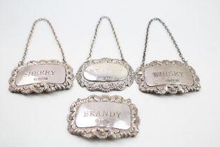 4 x .925 sterling decanter labels
