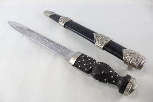 Scottish Military Dirk - Etched Blade - Kings Crown On Pommel
