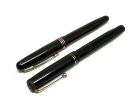 2 14ct gold nib fountain pens wyvern 808 & swan mabie todd