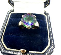 9ct gold mystic topaz ring weight 5.6g