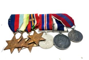 WW2 ER.II Mounted Navy Long Service Medal Group inc. Atlantic Burma Italy Stars