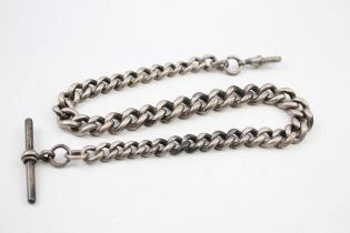 Silver antique graduated watch chain (61g)