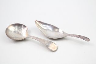 2 x .925 sterling georgian caddy spoons inc thomas wallis