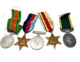 WW2 GVI Territorial Medals inc. Africa Star Etc. Duke Of Wellington reg