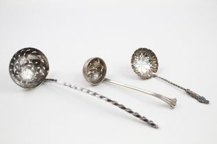 3 x .925 sterling sifter spoons inc victorian etc
