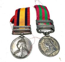 Victorian Medal Pair Q.S.A & I.G.S Named 4925 Pte L.CPL A. Riddle a riddle 2nd btn k.o.s.b