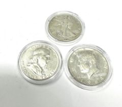 3 silver liberty half dollars 1944 ,63 & 64