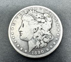 1890 o morgan silver dollar