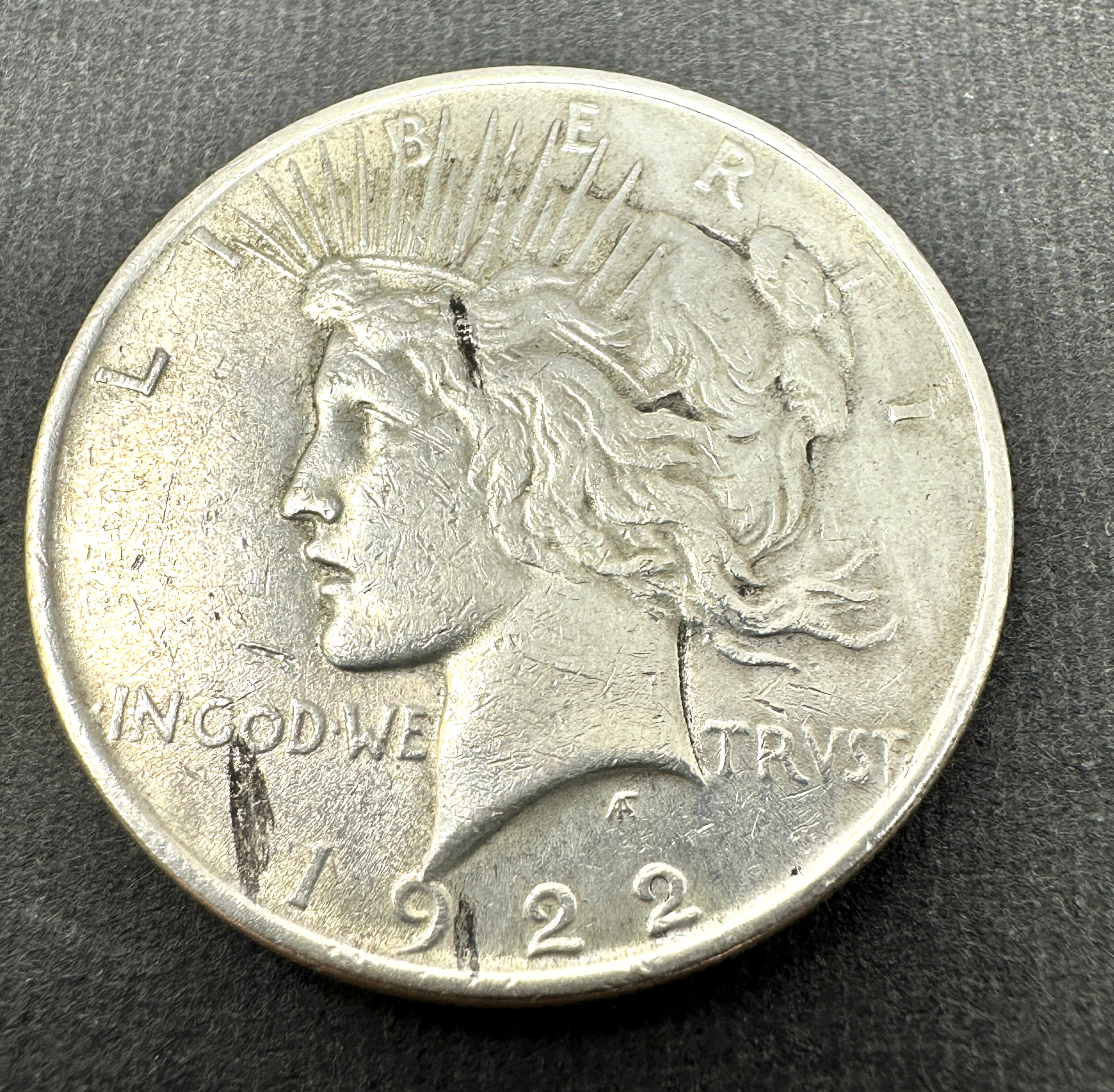 1922 silver peace dollar - Bild 2 aus 2