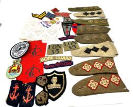 Large collection of ww2 cloth patch badges shoulder titles etc