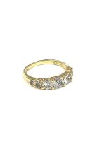 Ladies hallmarked 14ct stone set dress ring, ring size Q , approximate total weight: 4g