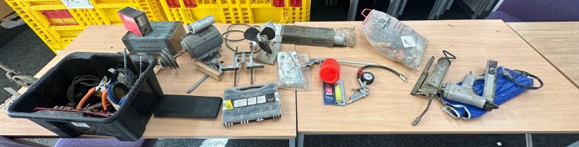 Selection of assorted tools includes fan, carburetor, etc