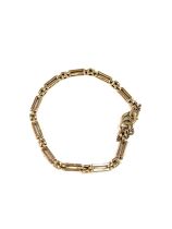 Vintage hallmarked 9ct gold ladies bracelet with safety chain, approximate length 18cm, overall