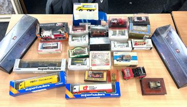 Large selection of boxed cars and lorries to include Matchbox, Corgi, Lledo etc to include Corgi